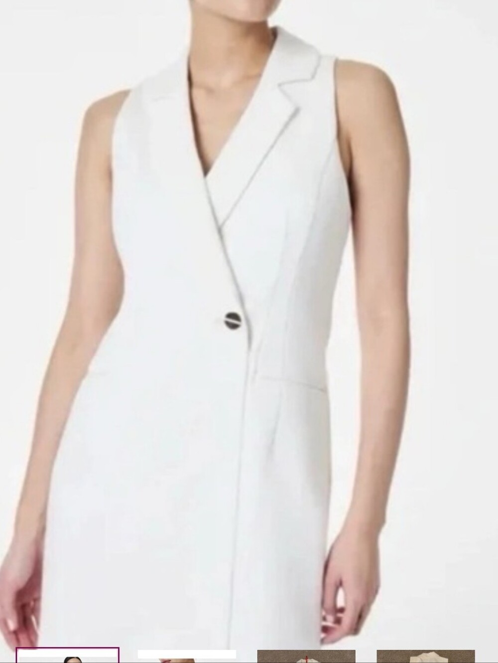 SPANX White Sleeveless Blazer Mini Dress xl